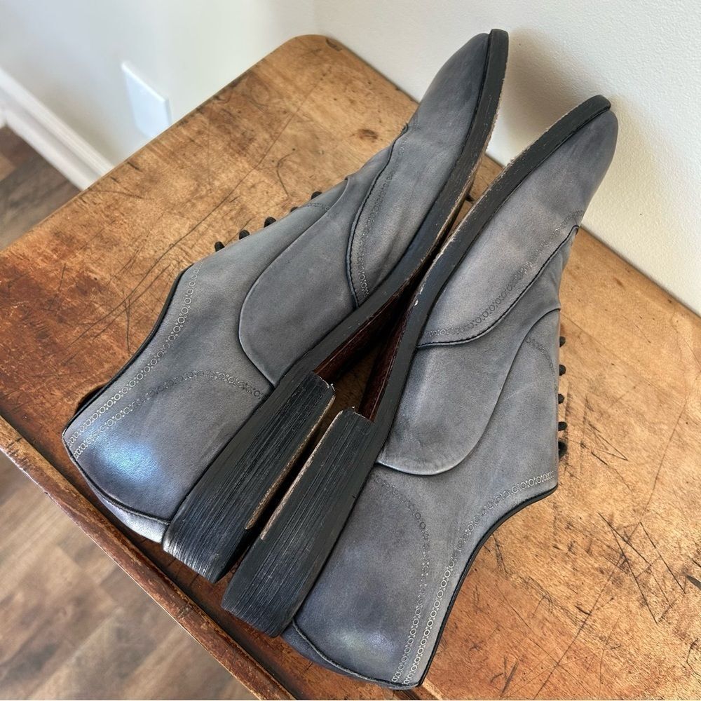 John Varvatos Blue Gray Oxford Derby Leather Formal Dress Shoes Men's 13 - Picture 9 of 11